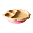 Kép 1/3 - Eco Rascals bagoly bambusz tányér - rózsaszín