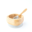 Kép 4/4 - Eco Rascals Gyermek bambusz tányér, edényke kanállal, szívószálas pohár szürke színben ajándék szett