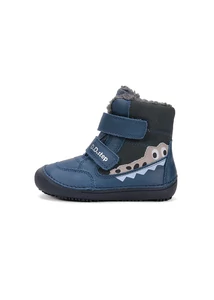 D.D.Step Kisfiú Barefoot Bélelt bokacipő -  Krokodilos - Kék - W063-52415