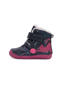 D.D.Step Kislány Barefoot Bélelt bokacipő - Cicás - Királykék - W070-42110A