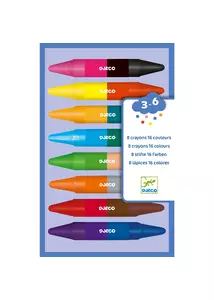 8 duplavégű zsírkréta - 8 twins crayons - Djeco