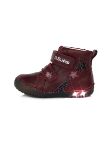 D.D. Step bordó csillagos bokacsizma - LED - A050-288A