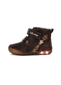 D.D. Step barna csillagos bokacsizma - LED - A050-288B