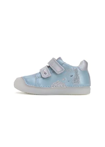 D.D. Step világoskék-ezüst unikornisos zárt cipő - S049-51250B