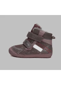 D.D. Step barefoot - Rózsaszín csillogós, bélelt bokacipő cipő - W063-42254C
