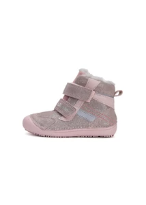 D.D. Step barefoot - Rózsaszín csillogós, bélelt bokacipő cipő - W063-42254C