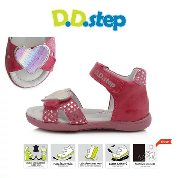 D.D. Step sötét rózsaszín szivecskés szandál - AC048-295A - 21
