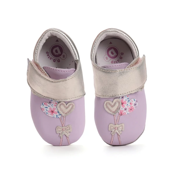 D.D.Step Kislány Puhatalpú cipő szívecskés - mályva - K1596-52122