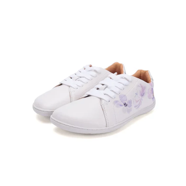 Stitch & Walk Kislány Barefoot Zárt cipő - Virágos - Fehér - S088-52396