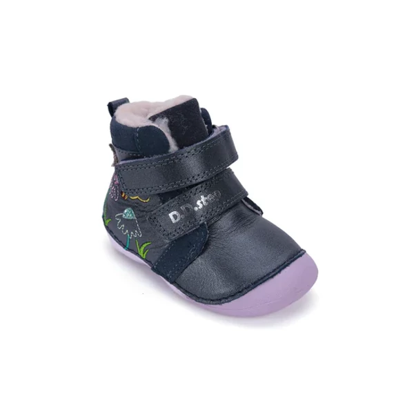 D.D.Step Kislány Első lépés Bélelt bokacipő - Mintás - Kék - W015-52997B