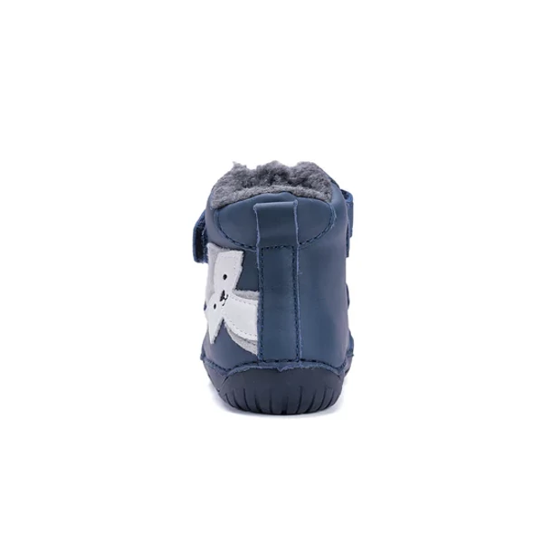 D.D.Step Kisfiú Barefoot Bélelt bokacipő - Kutyás - Kék - W070-52301A