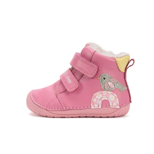 D.D.Step Kislány Barefoot Bélelt bokacipő - Madárkás - Rózsaszín - W070-52624B