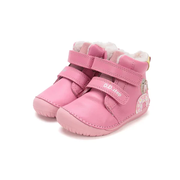 D.D.Step Kislány Barefoot Bélelt bokacipő - Madárkás - Rózsaszín - W070-52624B