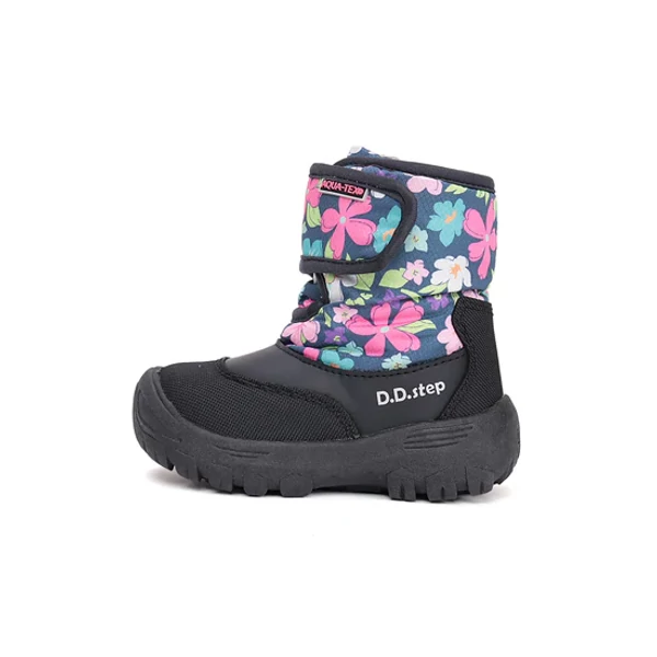 D.D.Step Kislány AQUA-TEX (vízálló) Vízálló cipő - Virágos - Sötétkék - P081-52502C