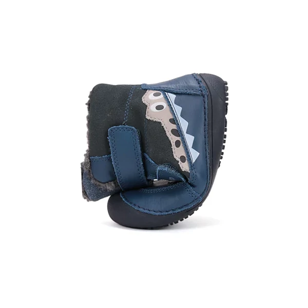 D.D.Step Kisfiú Barefoot Bélelt bokacipő -  Krokodilos - Kék - W063-52415