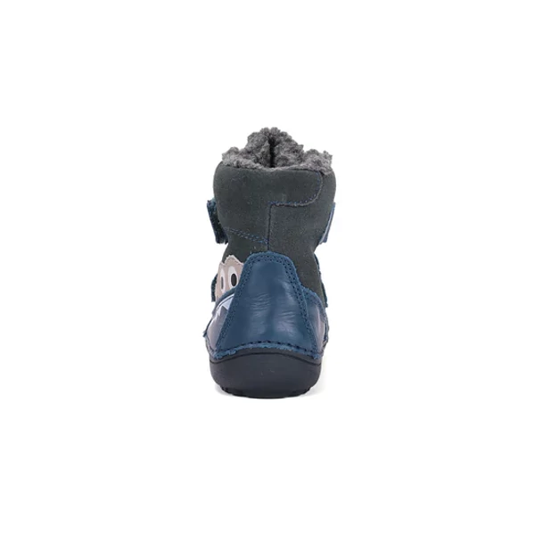 D.D.Step Kisfiú Barefoot Bélelt bokacipő -  Krokodilos - Kék - W063-52415