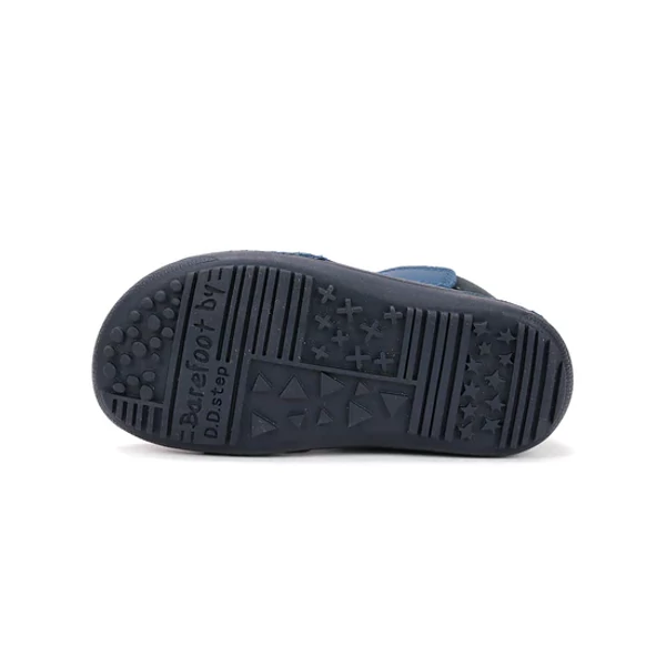 D.D.Step Kisfiú Barefoot Bélelt bokacipő -  Krokodilos - Kék - W063-52415