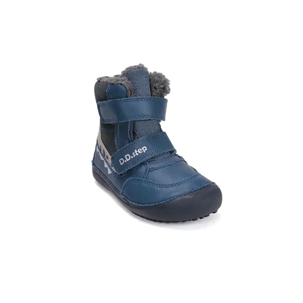 D.D.Step Kisfiú Barefoot Bélelt bokacipő -  Krokodilos - Kék - W063-52415