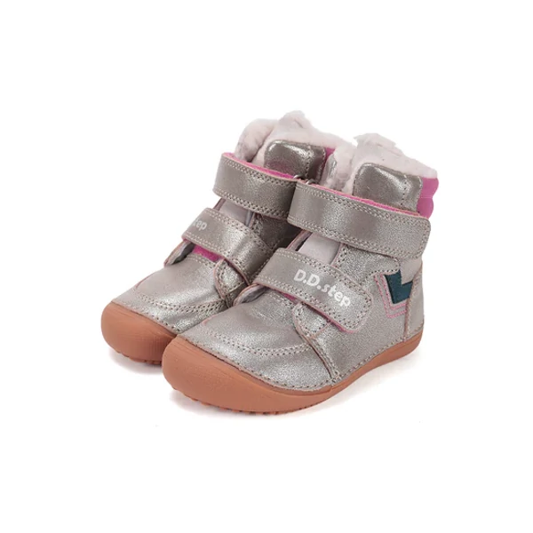 D.D.Step Kislány Barefoot Bélelt bokacipő - Ezüst - W063-52804D