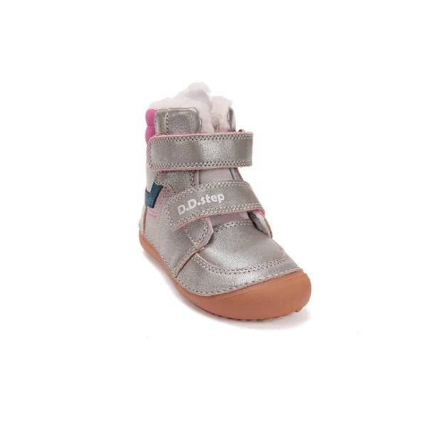 D.D.Step Kislány Barefoot Bélelt bokacipő - Ezüst - W063-52804D