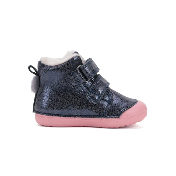 D.D.Step Kislány Első lépés Bélelt bokacipő - Őzikés - Királykék - W066-52733A