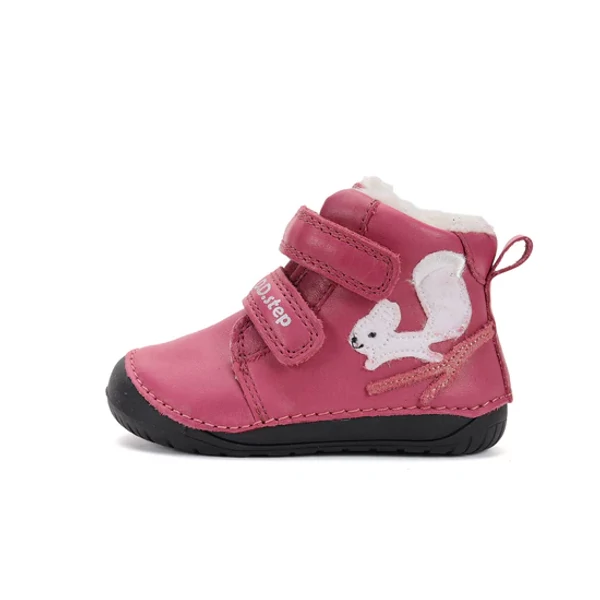 D.D.Step Kislány Barefoot Bélelt bokacipő - Mókusos - Rózsaszín - W070-52214B