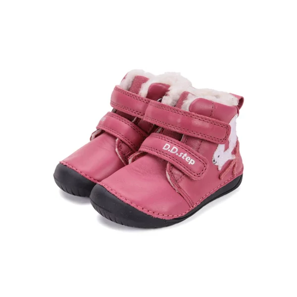 D.D.Step Kislány Barefoot Bélelt bokacipő - Mókusos - Rózsaszín - W070-52214B