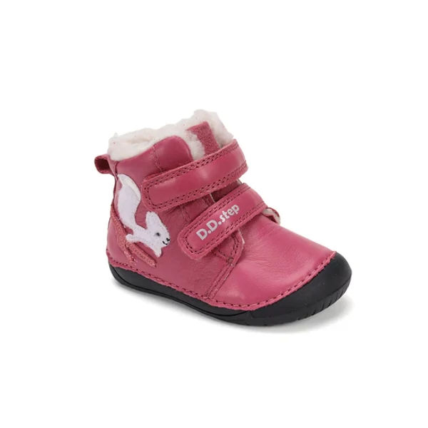 D.D.Step Kislány Barefoot Bélelt bokacipő - Mókusos - Rózsaszín - W070-52214B