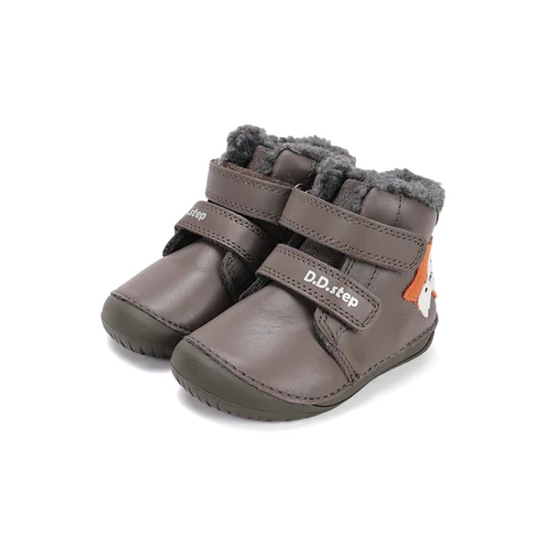 D.D.Step Kisfiú Barefoot Bélelt bokacipő -  Rókás - Khaki - W070-52301B