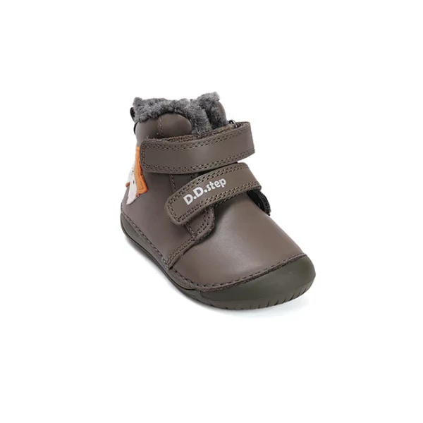 D.D.Step Kisfiú Barefoot Bélelt bokacipő -  Rókás - Khaki - W070-52301B