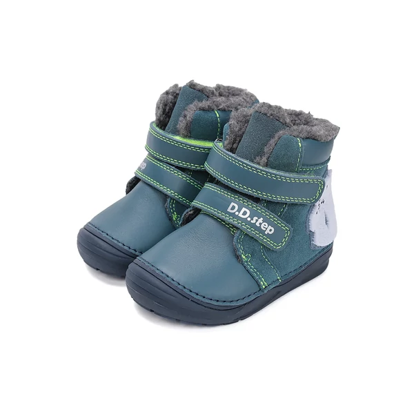 D.D.Step Kisfiú Bélelt bokacipő - Macis - Kék - W071-52346B