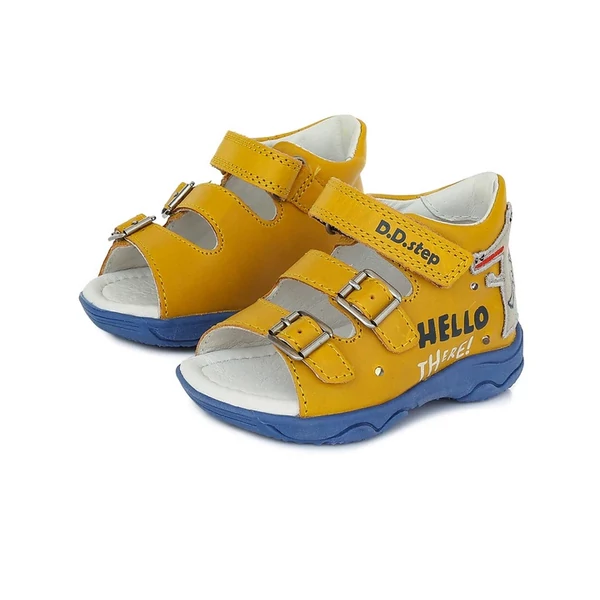 D.D.Step világító szandál, sárga krokodilos- 20