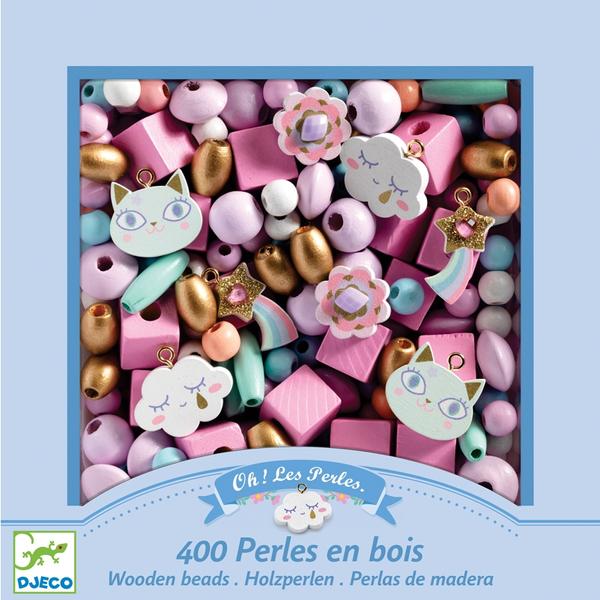 Wooden beads, Rainbow fagyöngyfűző - Djeco