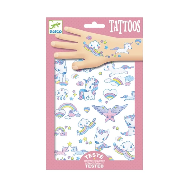 Tetováló matricák - Unikornisok - Unicorns - Djeco