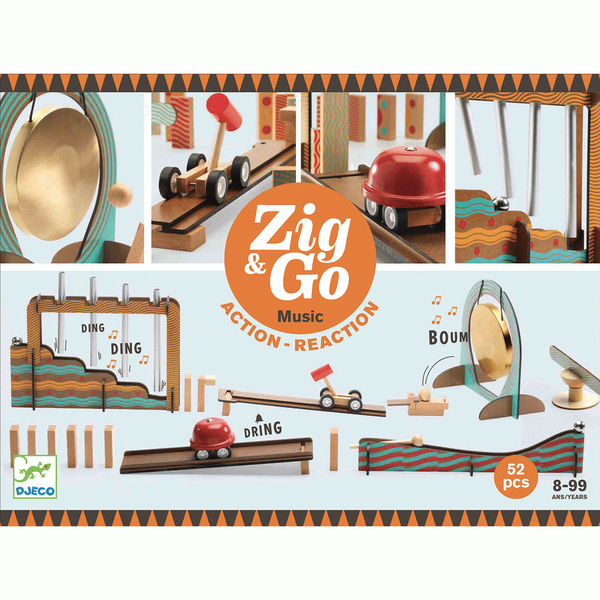Építőjáték - Zig & Go - Music - 52 darabos - Djeco