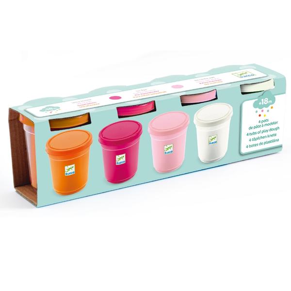 Gyurma - Pillegyurma - 4 tubs of play dough, Sweet - Djeco
