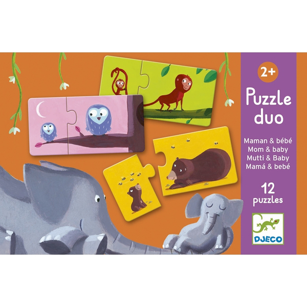 Párosító puzzle-Állatok és kicsinyeik- 12db-os - Djeco