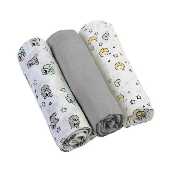 BabyOno textilpelenka színes 3db 348/01 szürke