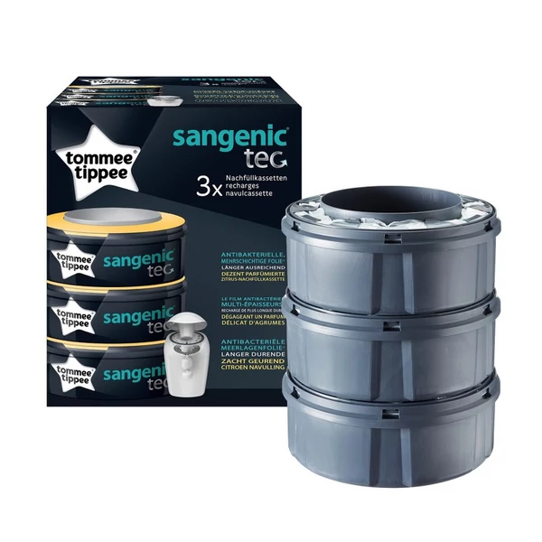 Tommee Tippee Twist and Click és Sangenic Tec pelenkatároló utántöltő kazetta citrus 3db