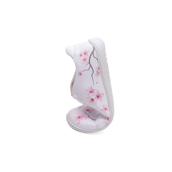 Stitch&Walk - Virágmintás fehér Barefoot cipő - S088-51222