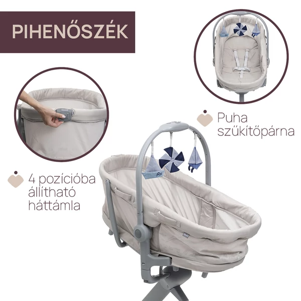 Chicco Baby Hug PRO 5in1 bölcső-szék - Beige Latte