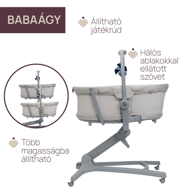 Chicco Baby Hug PRO 5in1 bölcső-szék - Beige Latte