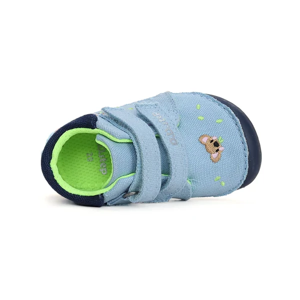 D.D. Step barefoot világoskék macikás vászoncipő - C070-41709A