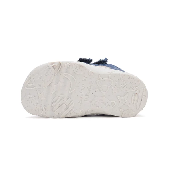 D.D. Step - Barefoot Kék virágos vászoncipő - C077-42610B