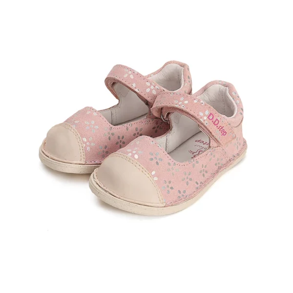 D.D. Step barefoot rózsaszín virágos nyitott cipő - H085-41651