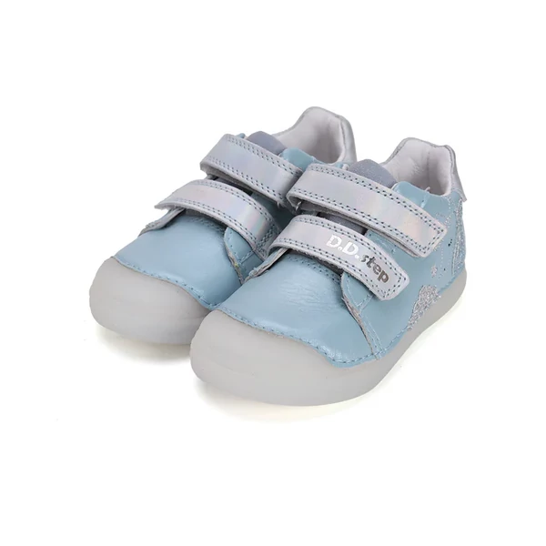 D.D. Step világoskék-ezüst unikornisos zárt cipő - S049-51250B