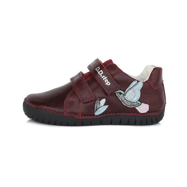 D.D. Step bordó madaras zárt cipő - S050-674A