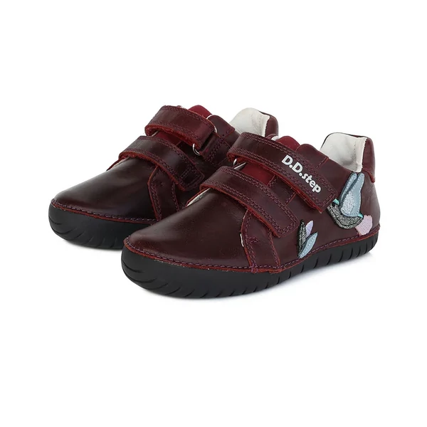 D.D. Step bordó madaras zárt cipő - S050-674A
