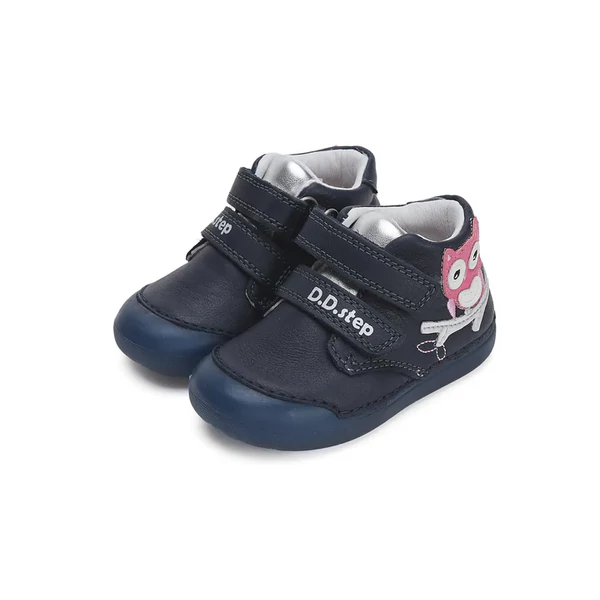 D.D. Step elsőlépés sötétkék baglyos - fluoreszkáló - zárt cipő - S066-42820B