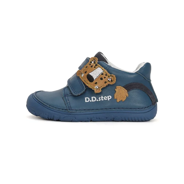 D.D. Step barefoot kék leopárdos zárt cipő - S073-41369